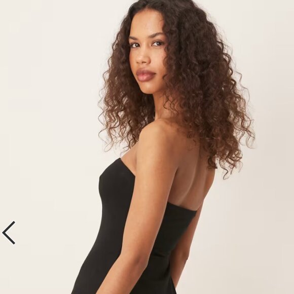 ASOS DESIGN Black Strapless Mini Dress with Flared Hem – Size US 8 – NWT - Picture 3 of 4